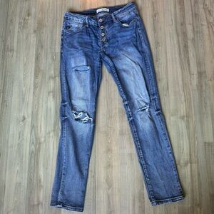 Kancan Skinny High Rise Distressed Jeans‎ Light Wash Size 9/28